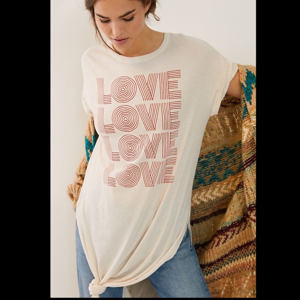 Anthropologie Love Tunic Graphic Maxi Tee